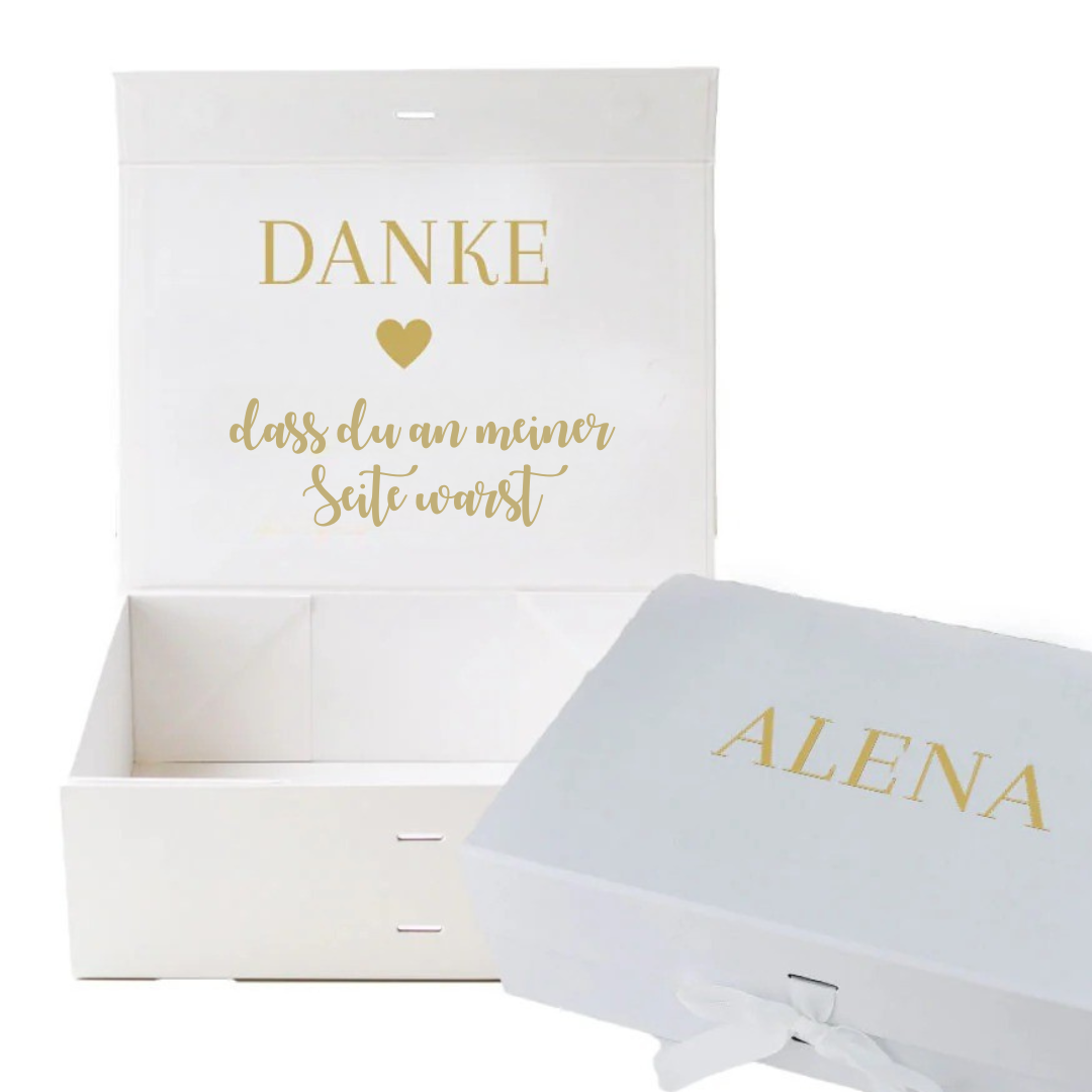 Personalisierte Geschenkbox - Danke dass du heute an meiner Seite bist