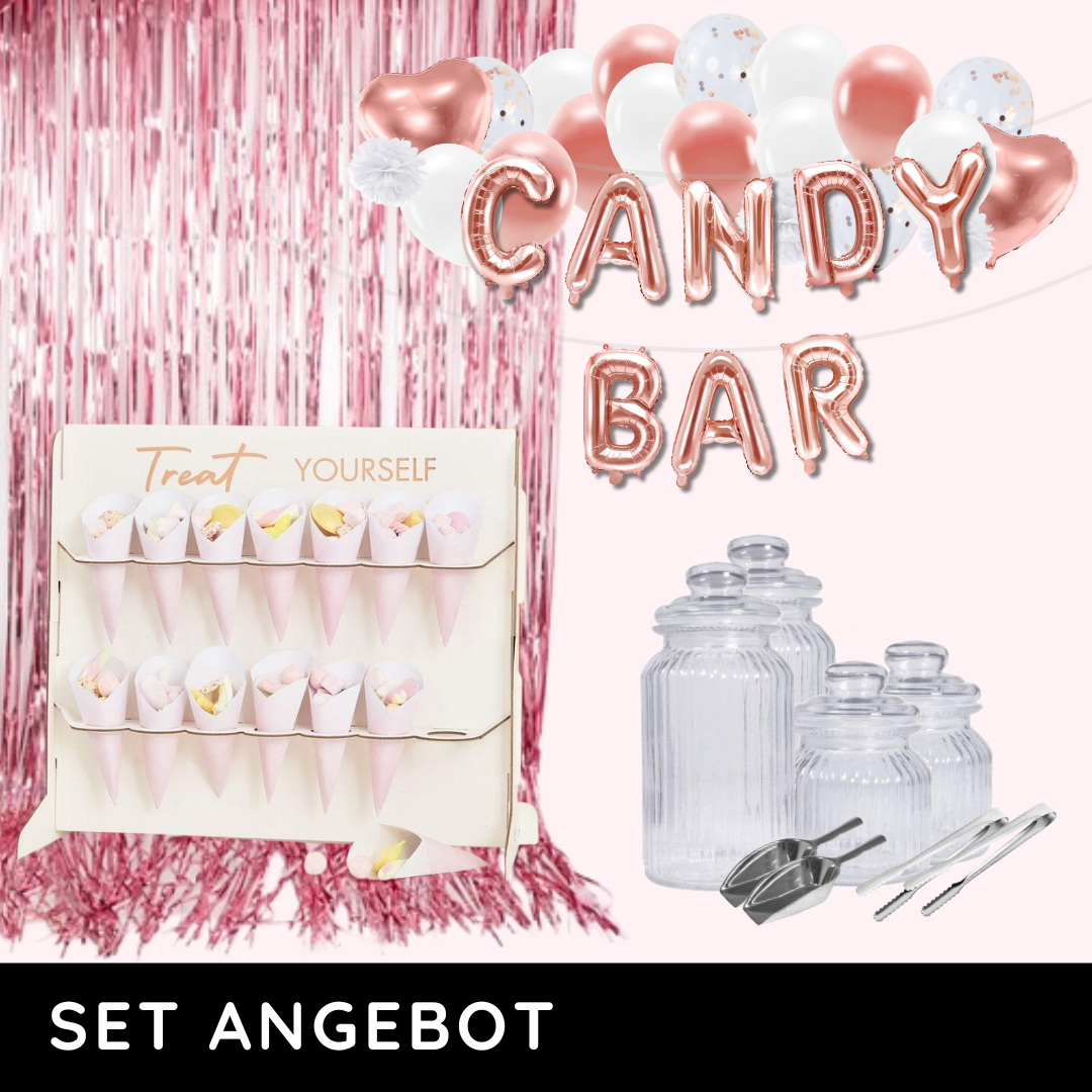 KOMPLETTSET ANGEBOT Candy Bar Deko Set - L (62-teilig)