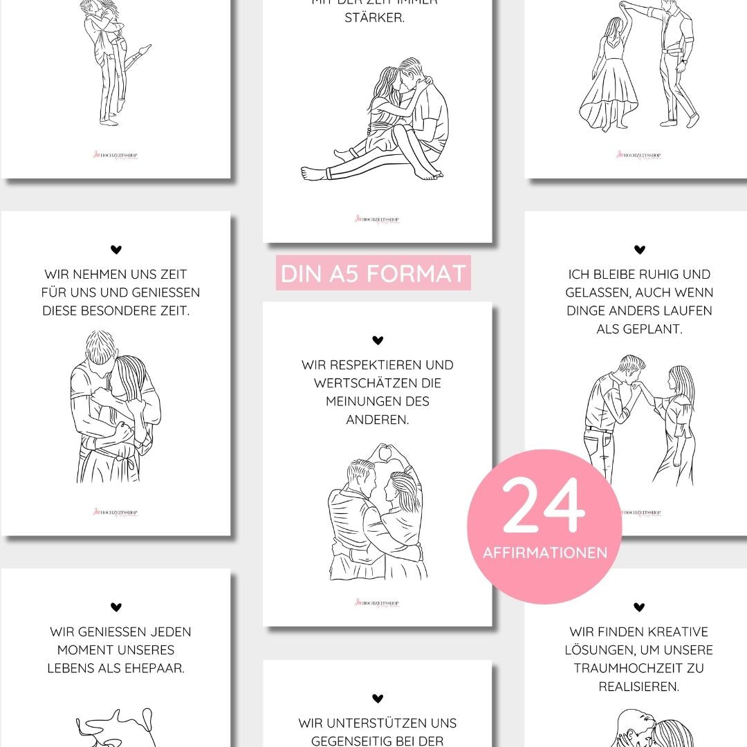 24 Affirmationen für die Hochzeitsplanung (Sofort-Download)