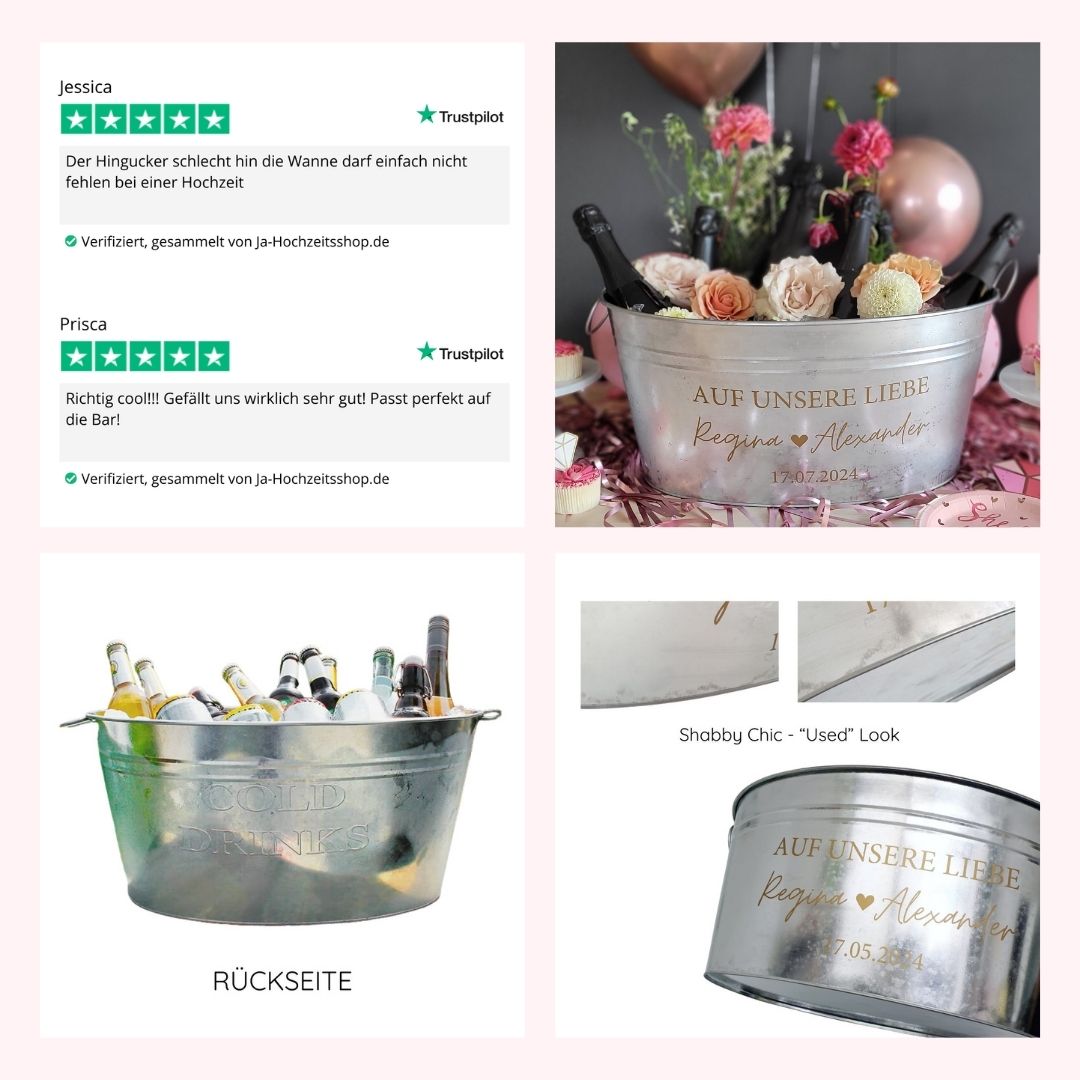 Instagram Angebot: Zinkwanne + Geschenkbox + Herzbrille