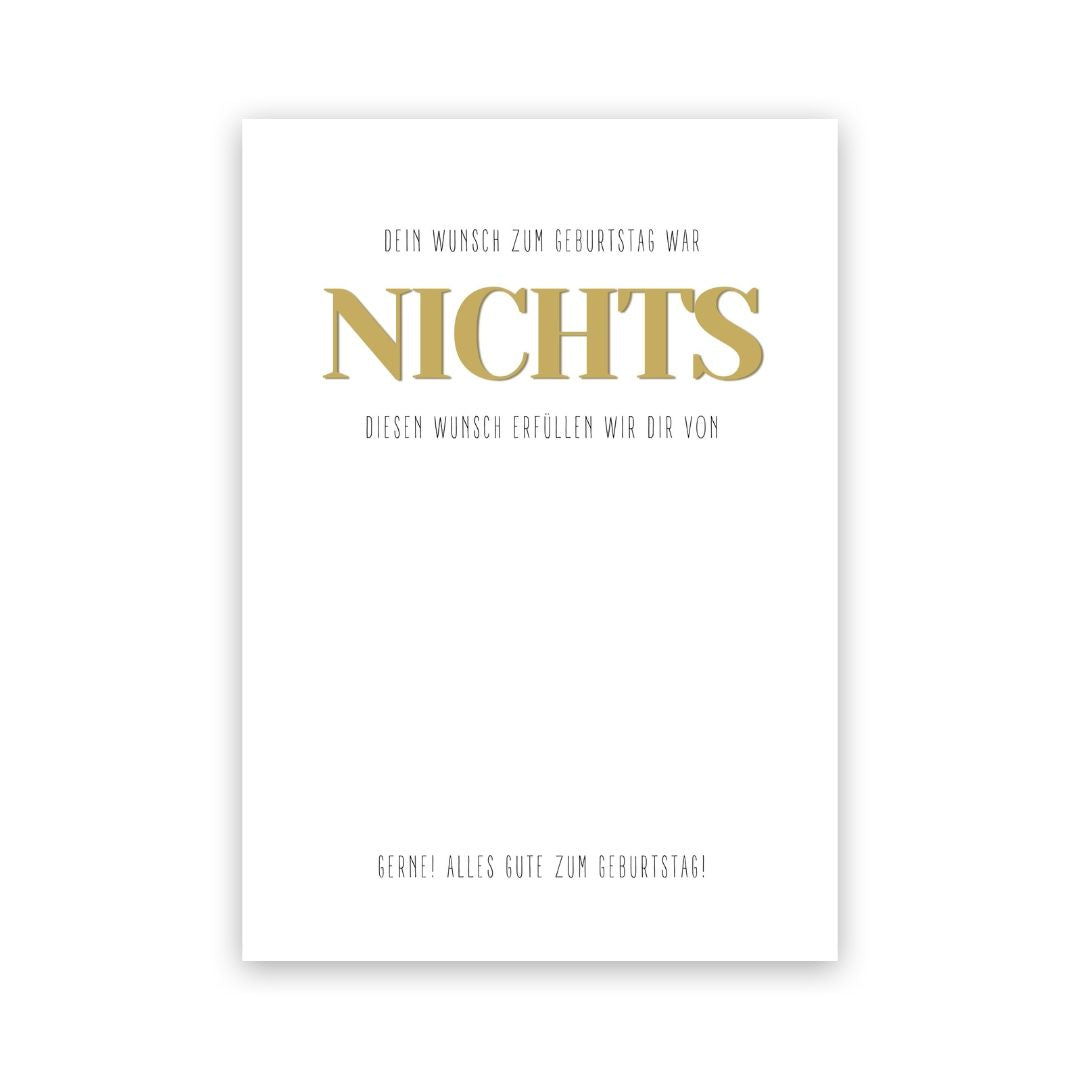 Geldgeschenk zum Geburtstag Nichts