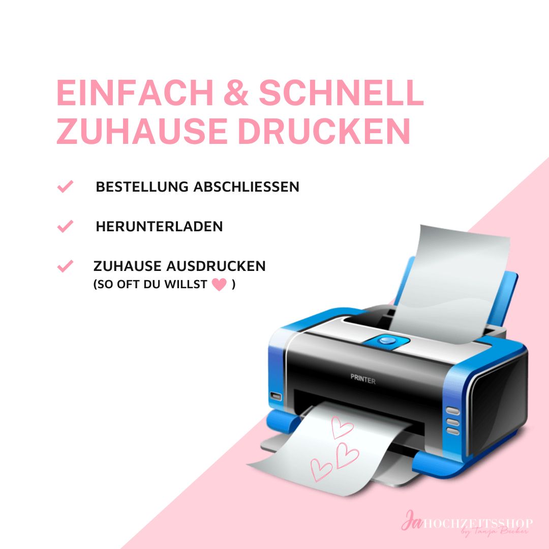 Personalisiertes Willkommensheft Hochzeit Eukalyptus (Sofort-Download)