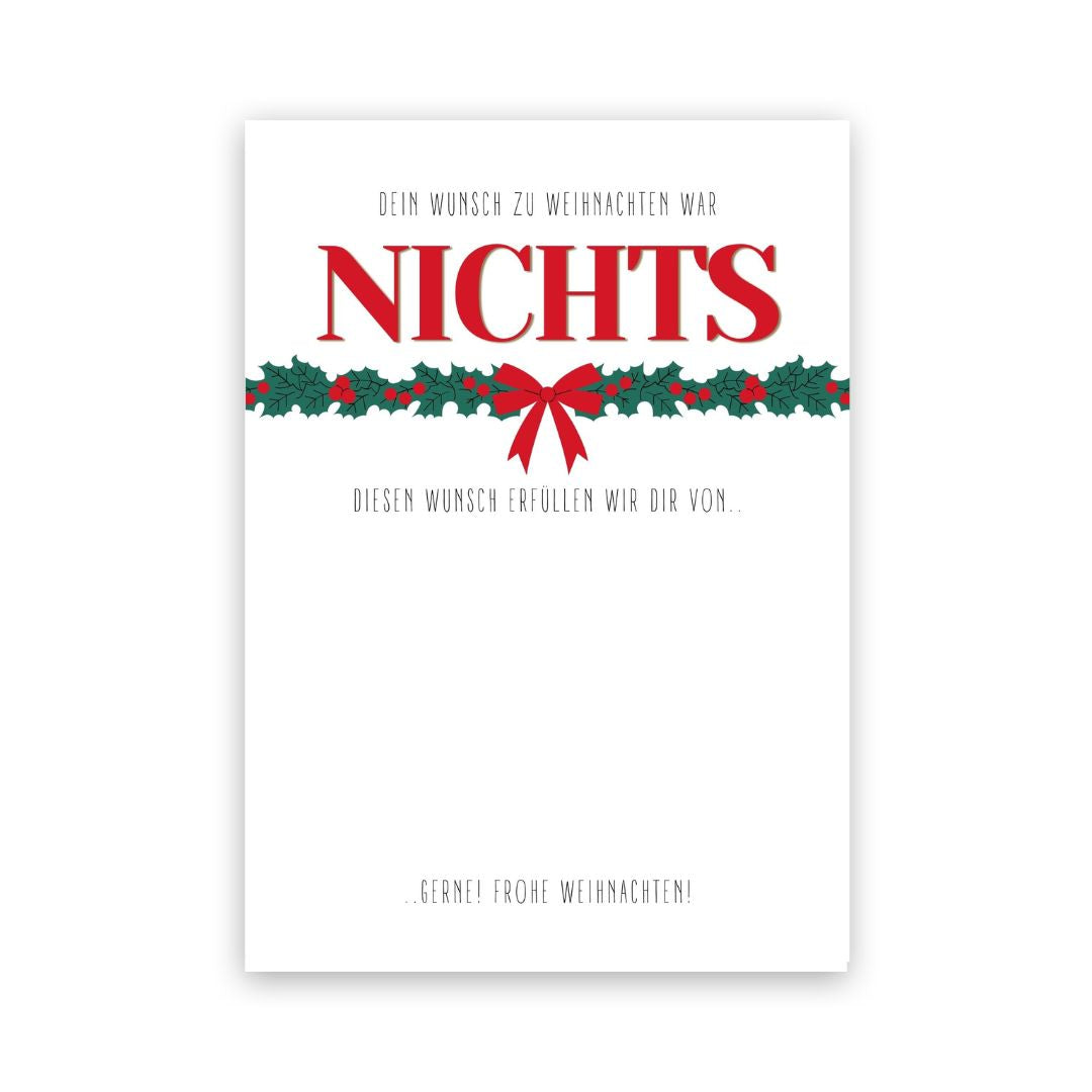 geldgeschenk zu weihnachten nichts