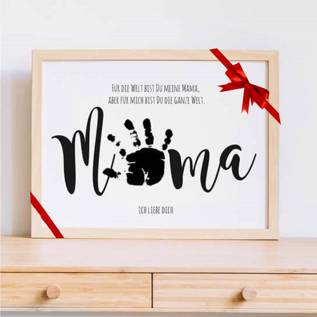Geschenk Handabdruck Vorlage Mama Sofort Download