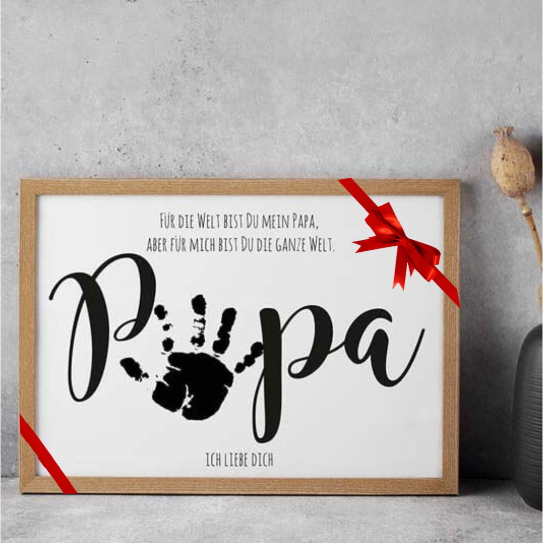 Geschenk Handabdruck Vorlage Papa Sofort Download