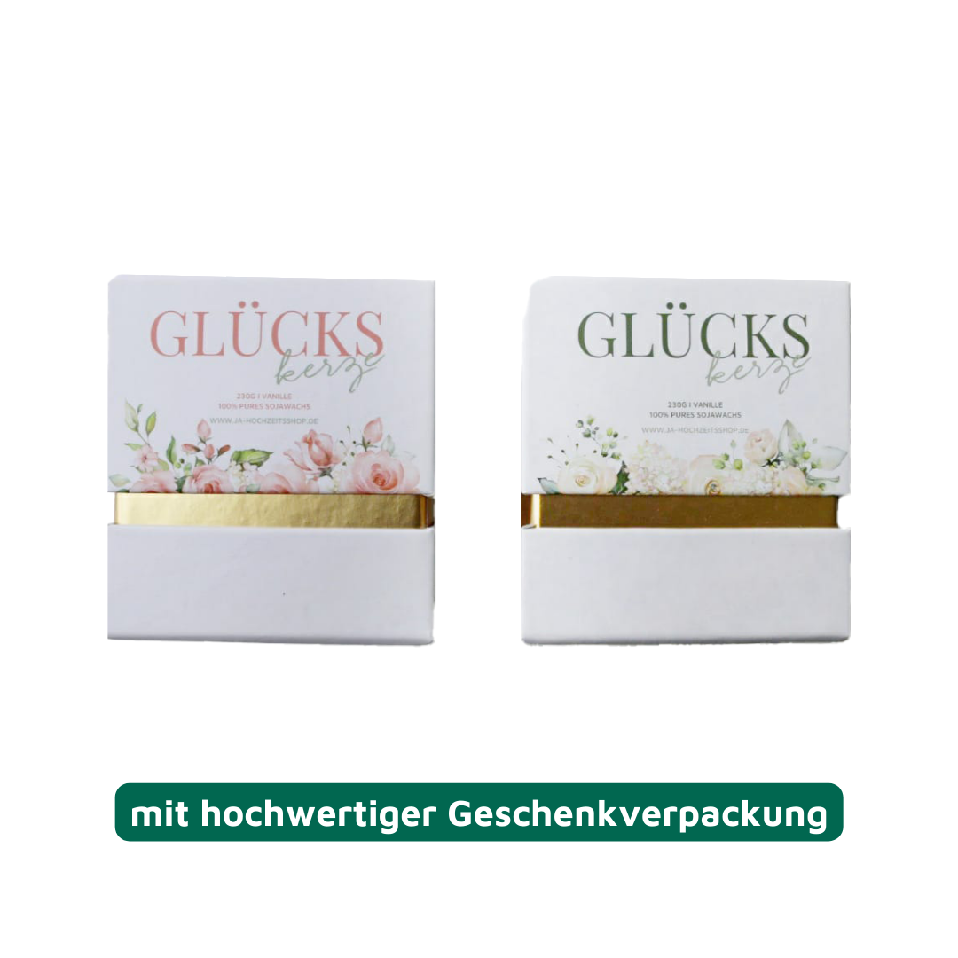 Geschenk Duftkerze zur Hochzeit Verpackung