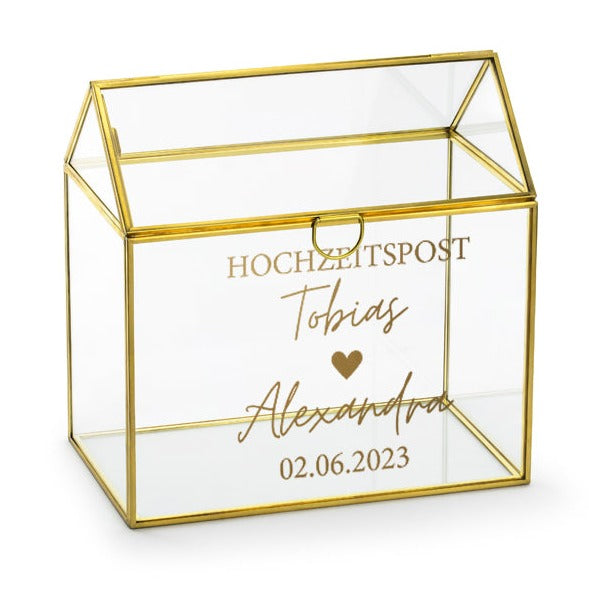 Glas Briefbox Hochzeit