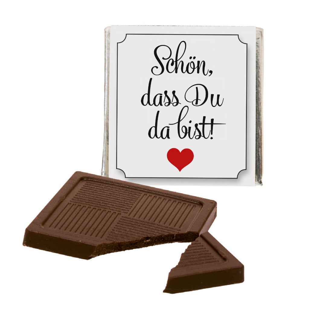 Schokoladentafeln Schön, dass Du da bist (ca. 50 Stück)