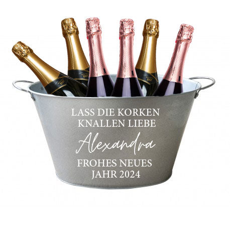 geschenkt sekt neues jahr silvester zinkwanne
