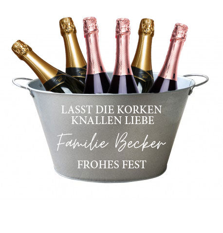 geschenkt sekt weihnachten zinkwanne