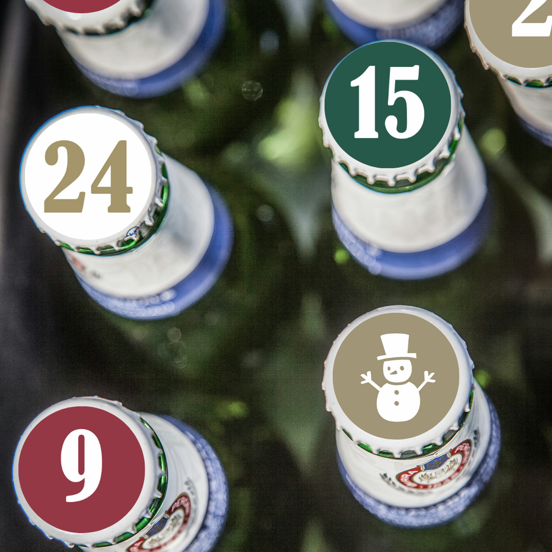 Adventskalender Bier Aufkleber für Bierkasten