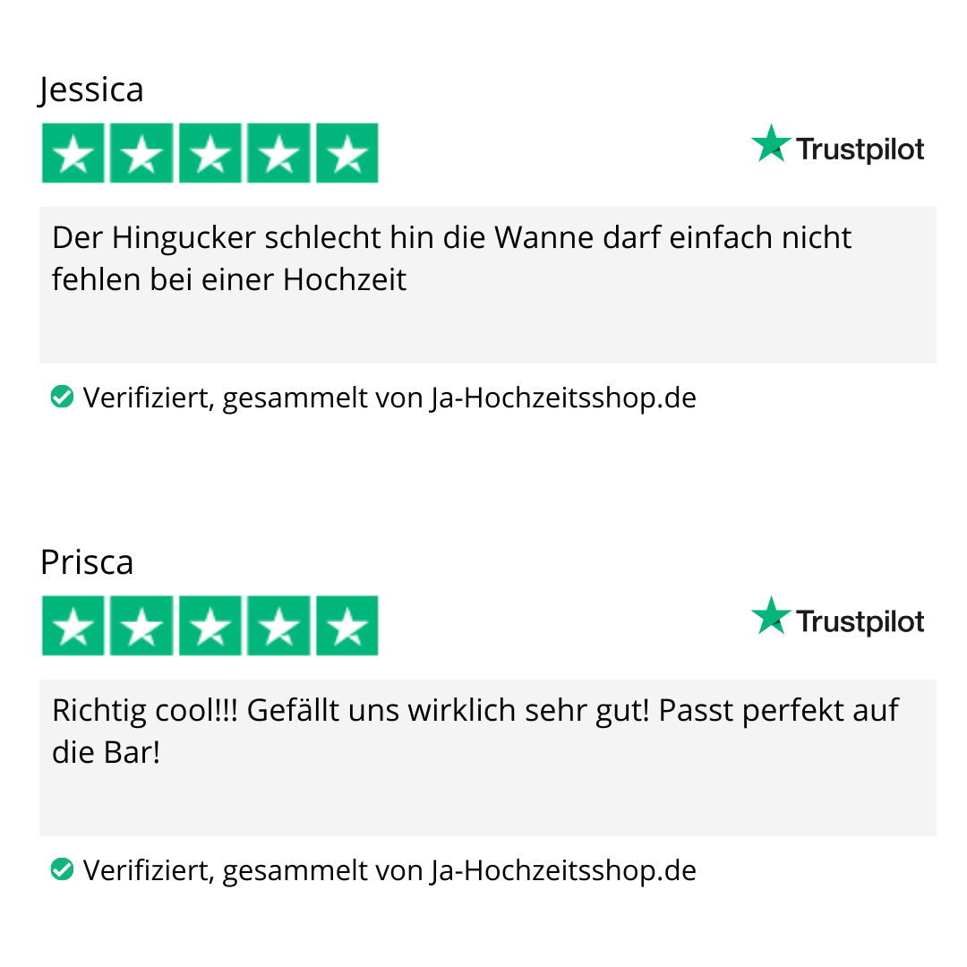 Personalisierte Zinkwanne zum Sektempfang