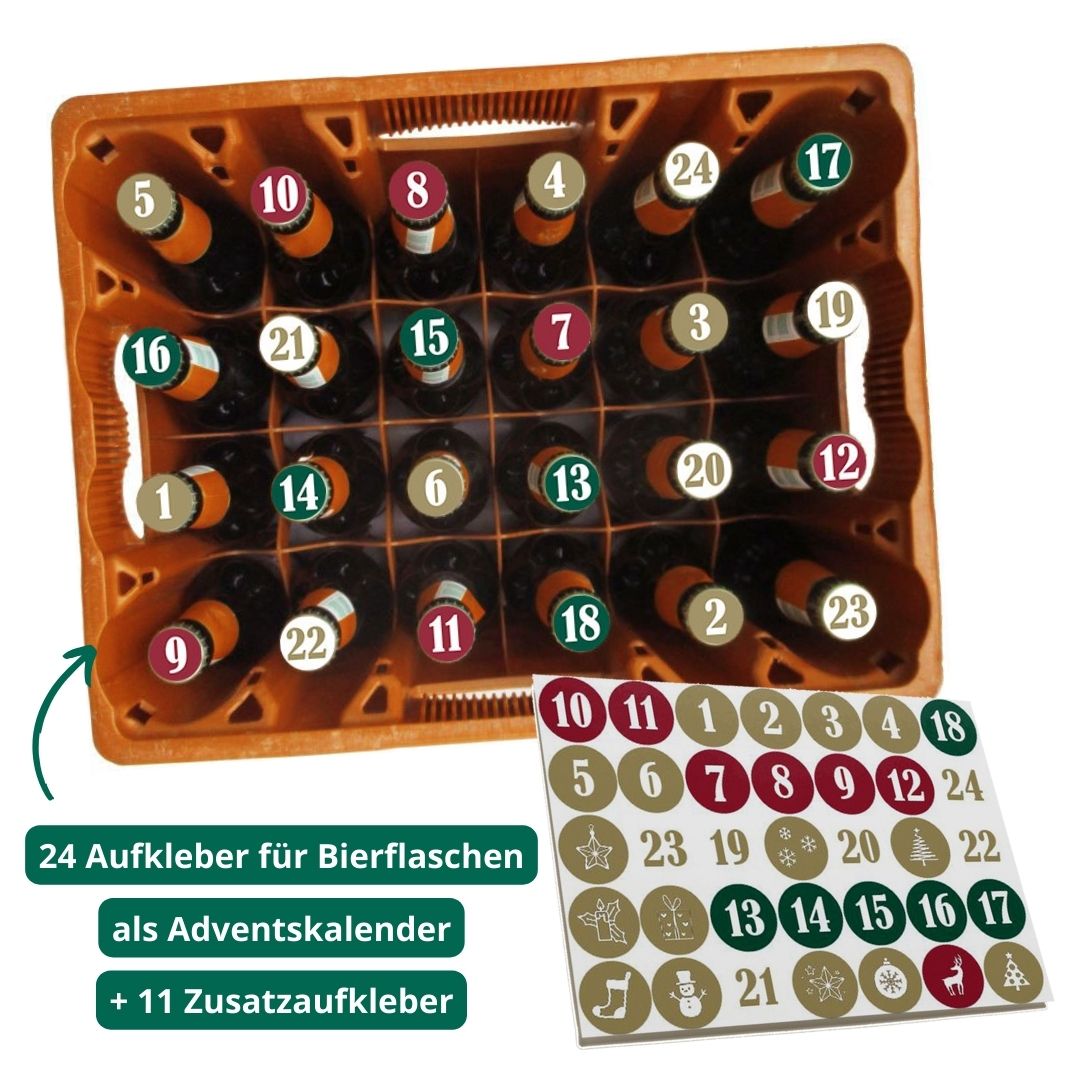 Adventskalender Bier Aufkleber für Bierkasten