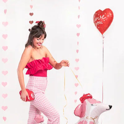 Girlande Herz rosa (1 Strang)