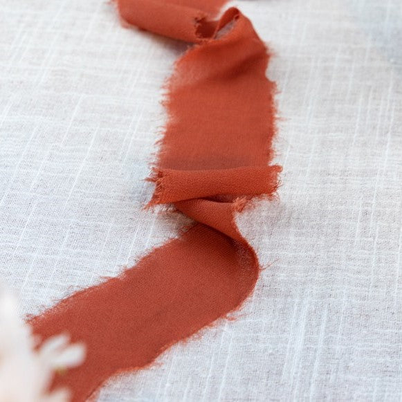 Chiffon Seidenband mit Fransen (5m)