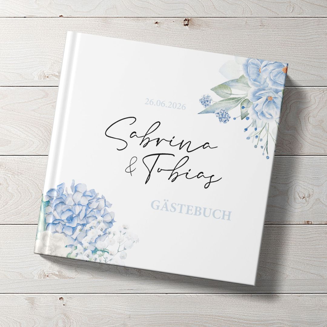 Personalisiertes Gästebuch Dusty Blue