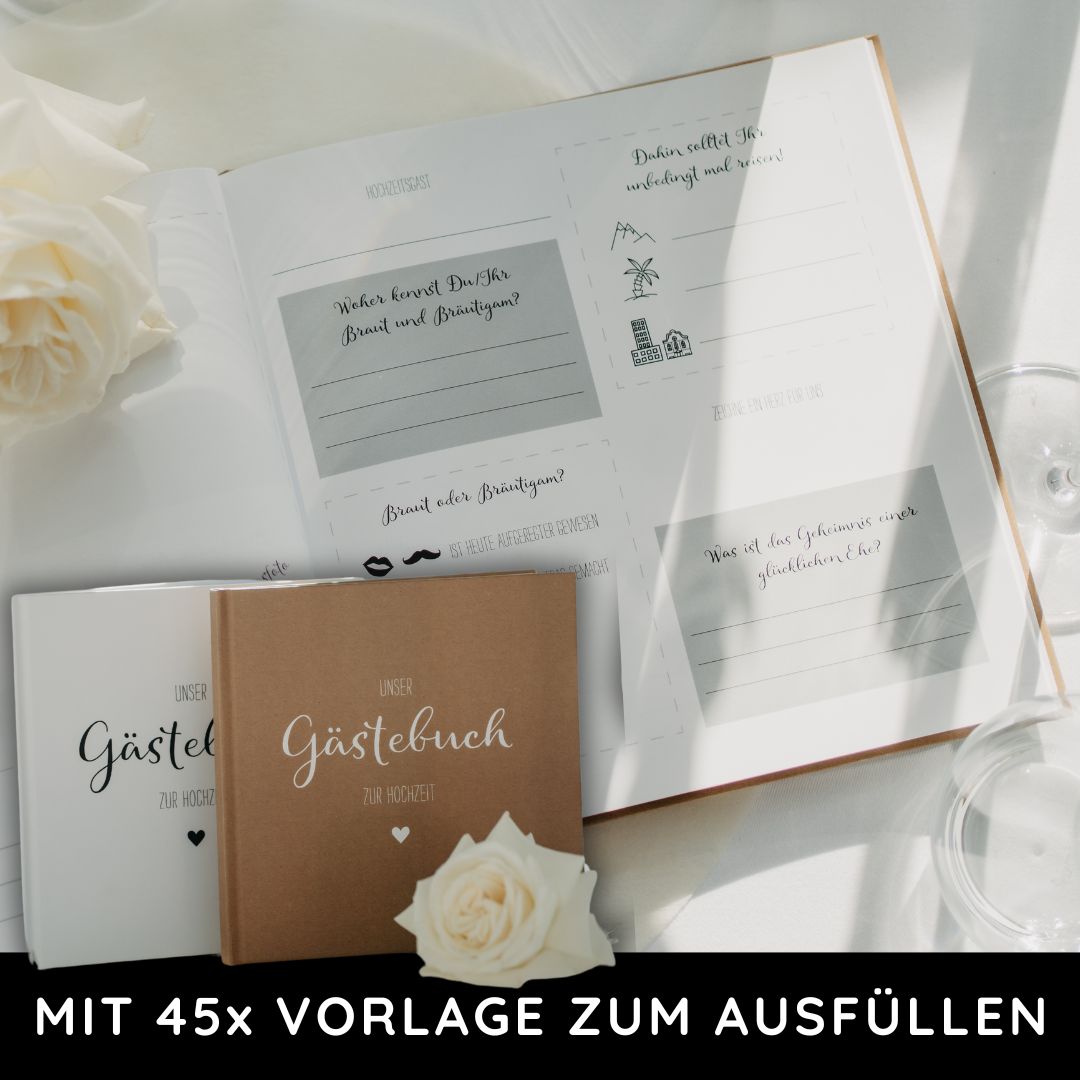 unser gästebuch zur hochzeit mit vorlagen zum ausfüllen innenseiten