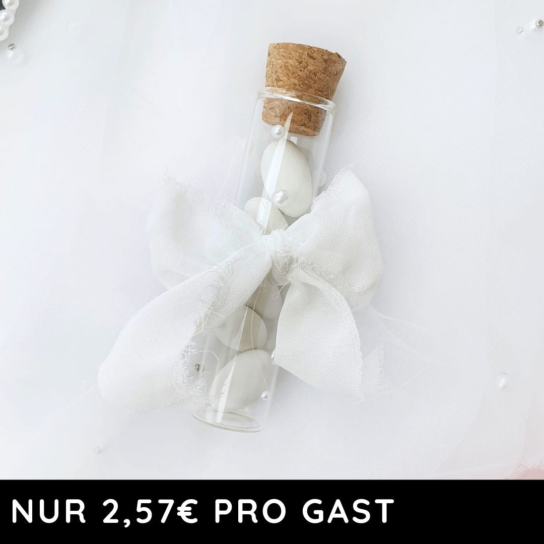 gastgeschenk hochzeit italienische mandeln perlen schleife