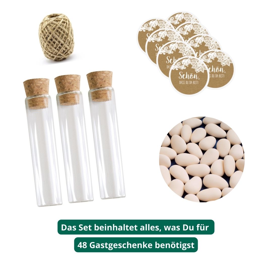 gastgeschenk zur hochzeit italienische mandeln mit 5 hochzeitsmandeln