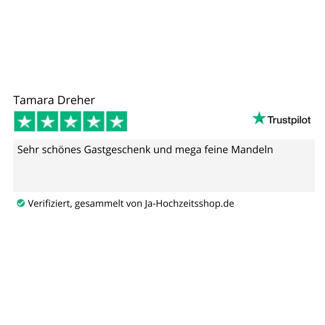 gastgeschenk zur hochzeit italienische mandeln mit 5 hochzeitsmandeln