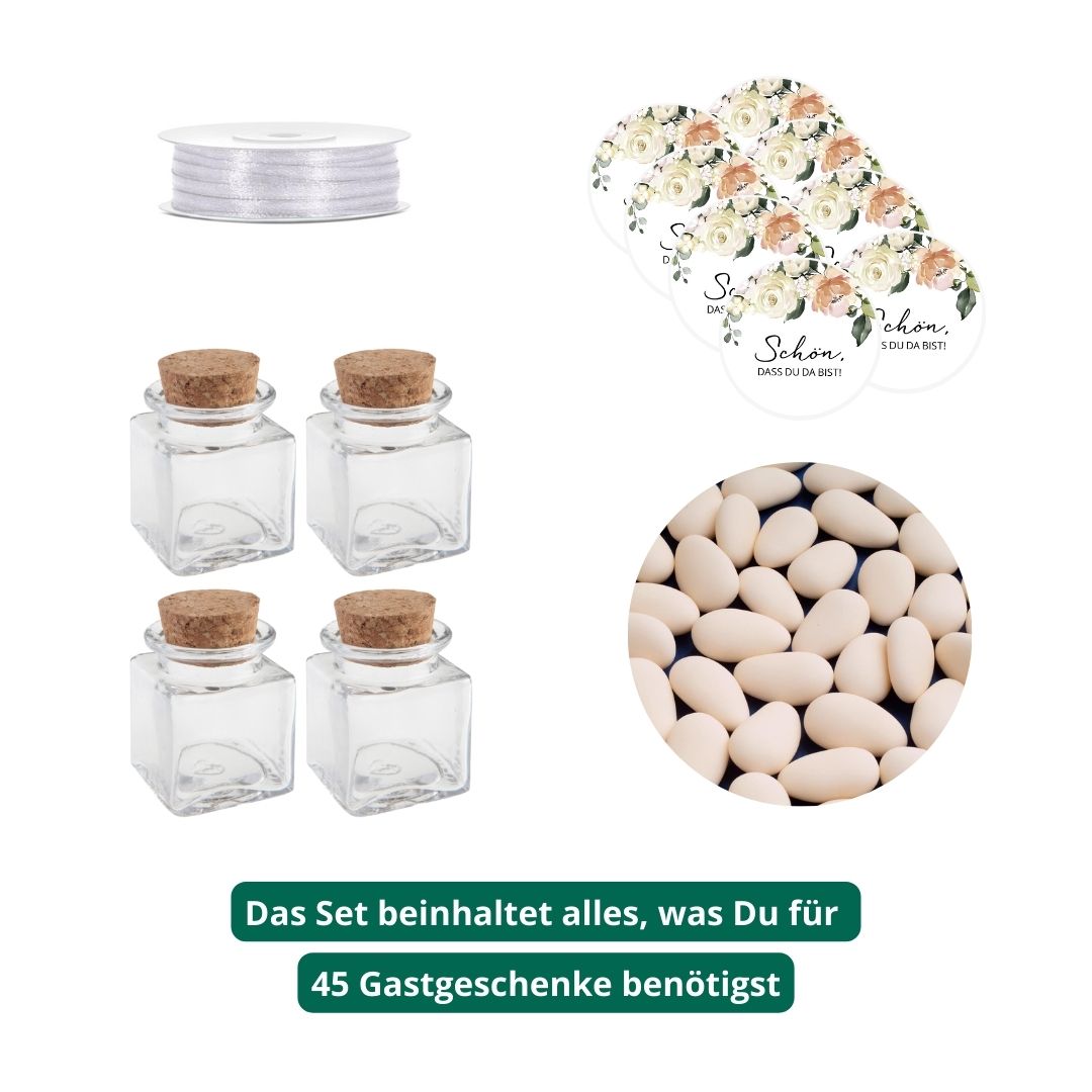 gastgeschenk zur hochzeit italienische mandeln mit 5 hochzeitsmandeln