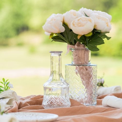 Glas Vase mit langem Hals (1 Stück)