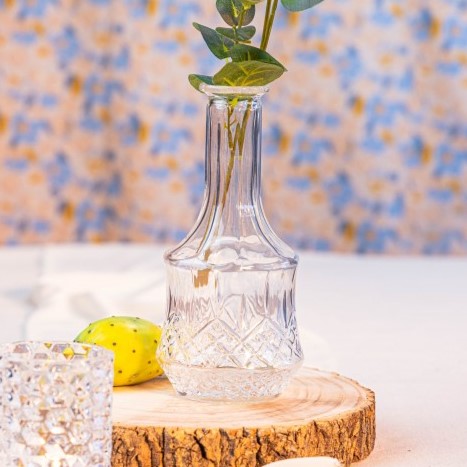 Glas Vase mit langem Hals (1 Stück)