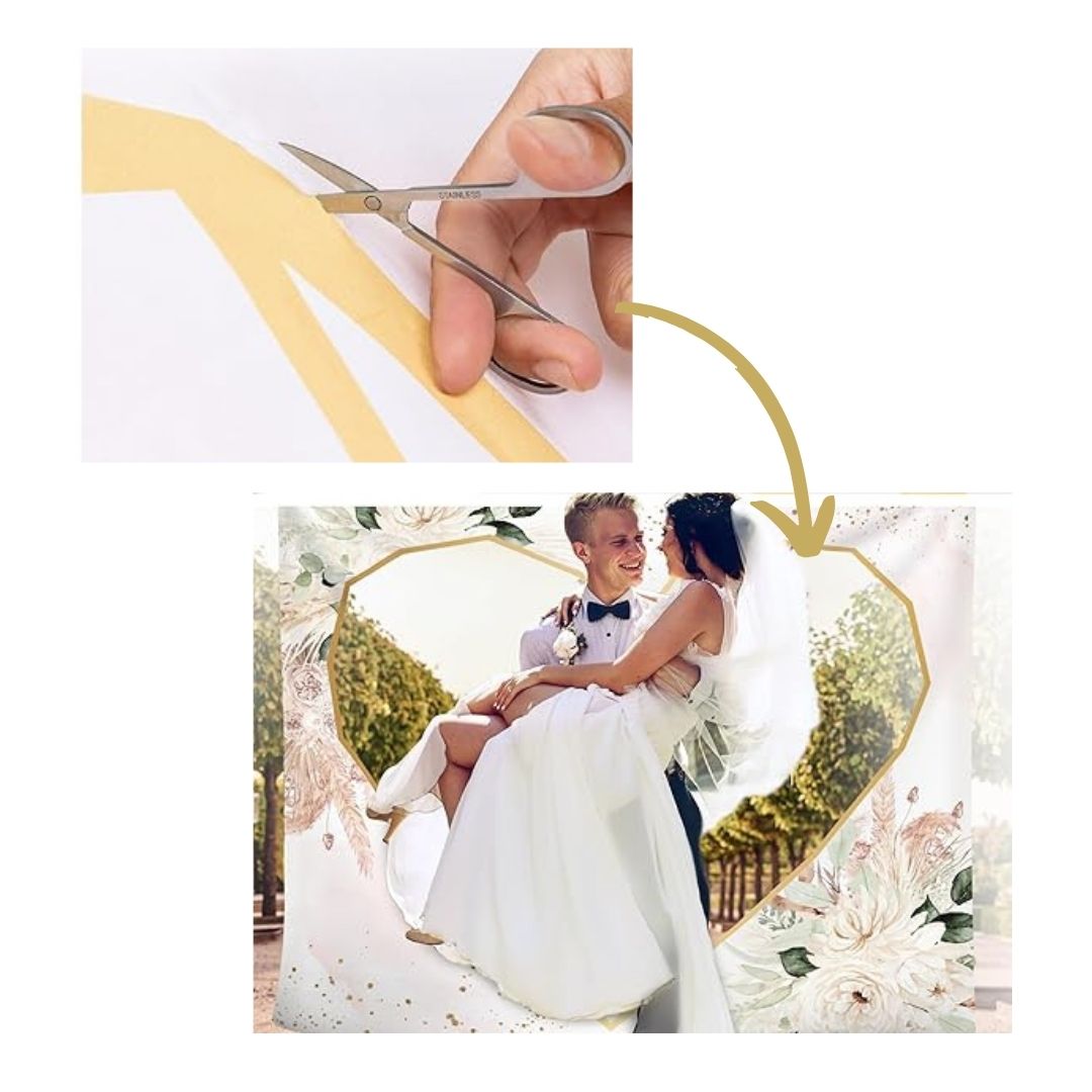 Hochzeitsherz zum Ausschneiden inkl. 2 Scheren