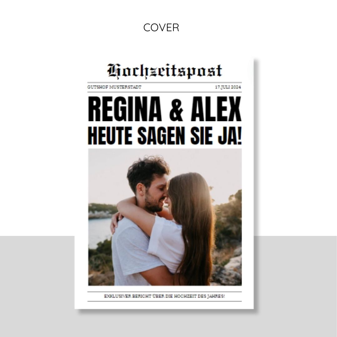 Hochzeitszeitung Vorlage personalisierbar (Sofort-Download)