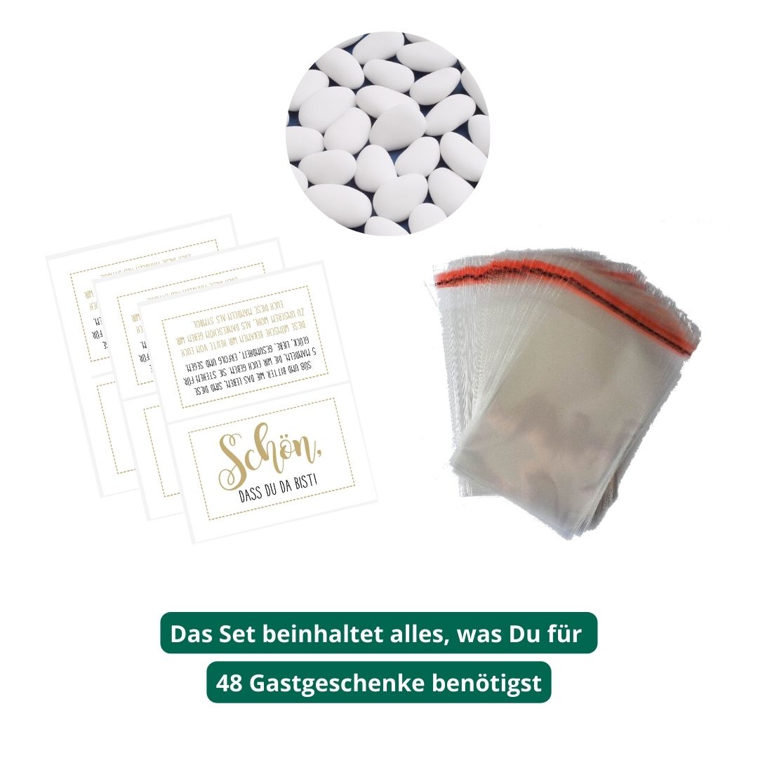 gastgeschenk zur hochzeit italienische mandeln mit 5 hochzeitsmandeln