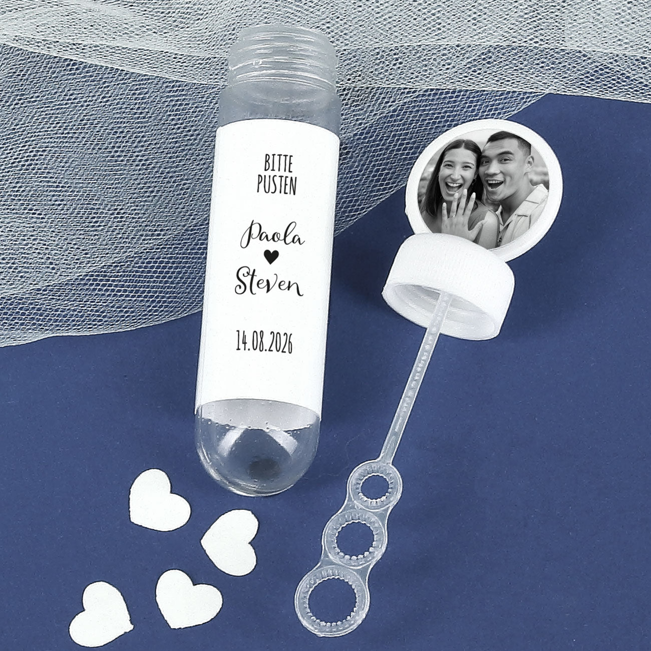 Personalisierte Seifenblasen Herzchen (6 Stück)