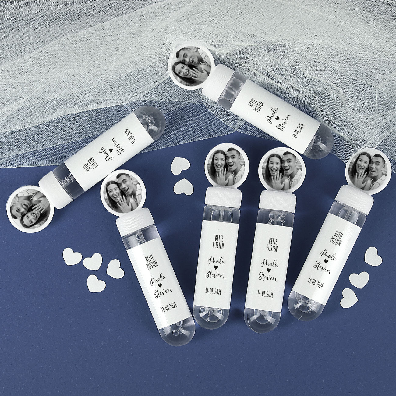 Personalisierte Seifenblasen Herzchen (6 Stück)