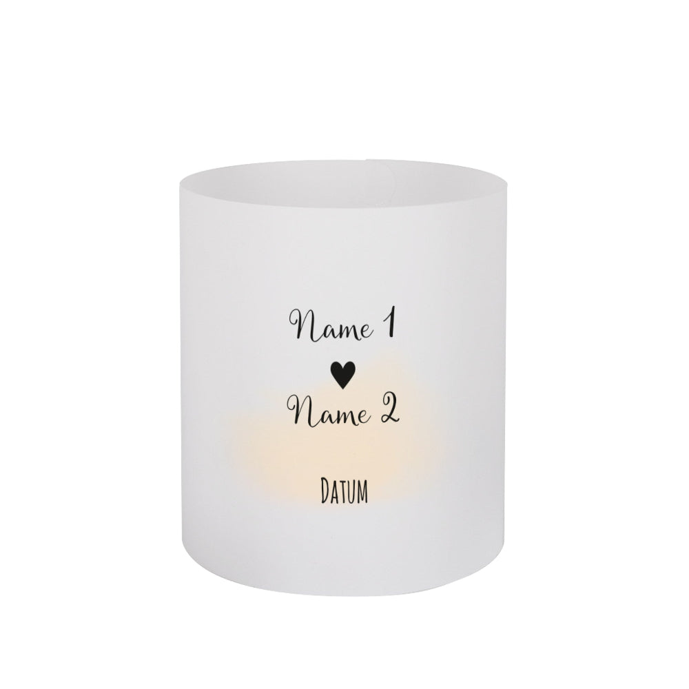 Personalisierte Lichthülle Herzchen (10 Stück)