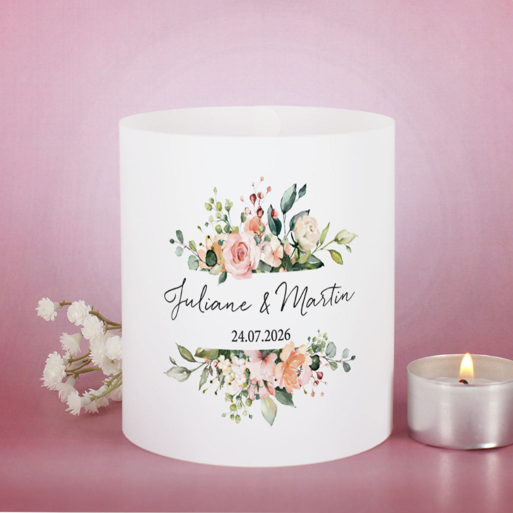 Personalisierte Lichthülle Blütenzauber (10 Stück)