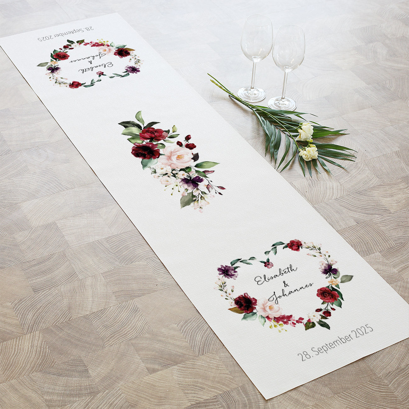 Personalisierter Tischläufer Bordeaux (1 Stück)