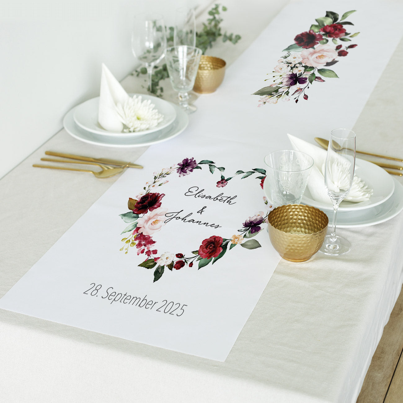 Personalisierter Tischläufer Bordeaux (1 Stück)