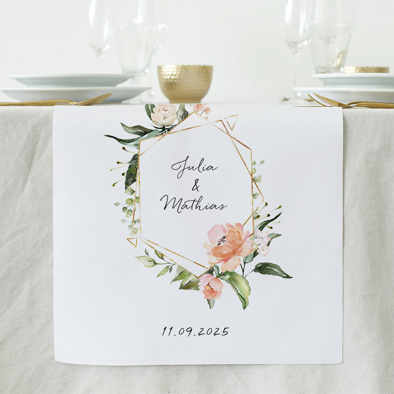 Personalisierter Tischläufer Blütenzauber (1 Stück)