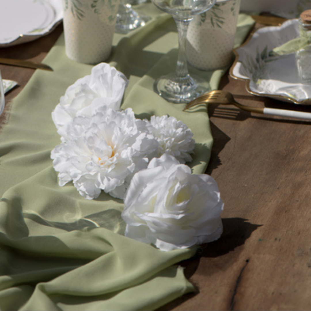 Kunstblumen Set cremeweiß (9 Stück)