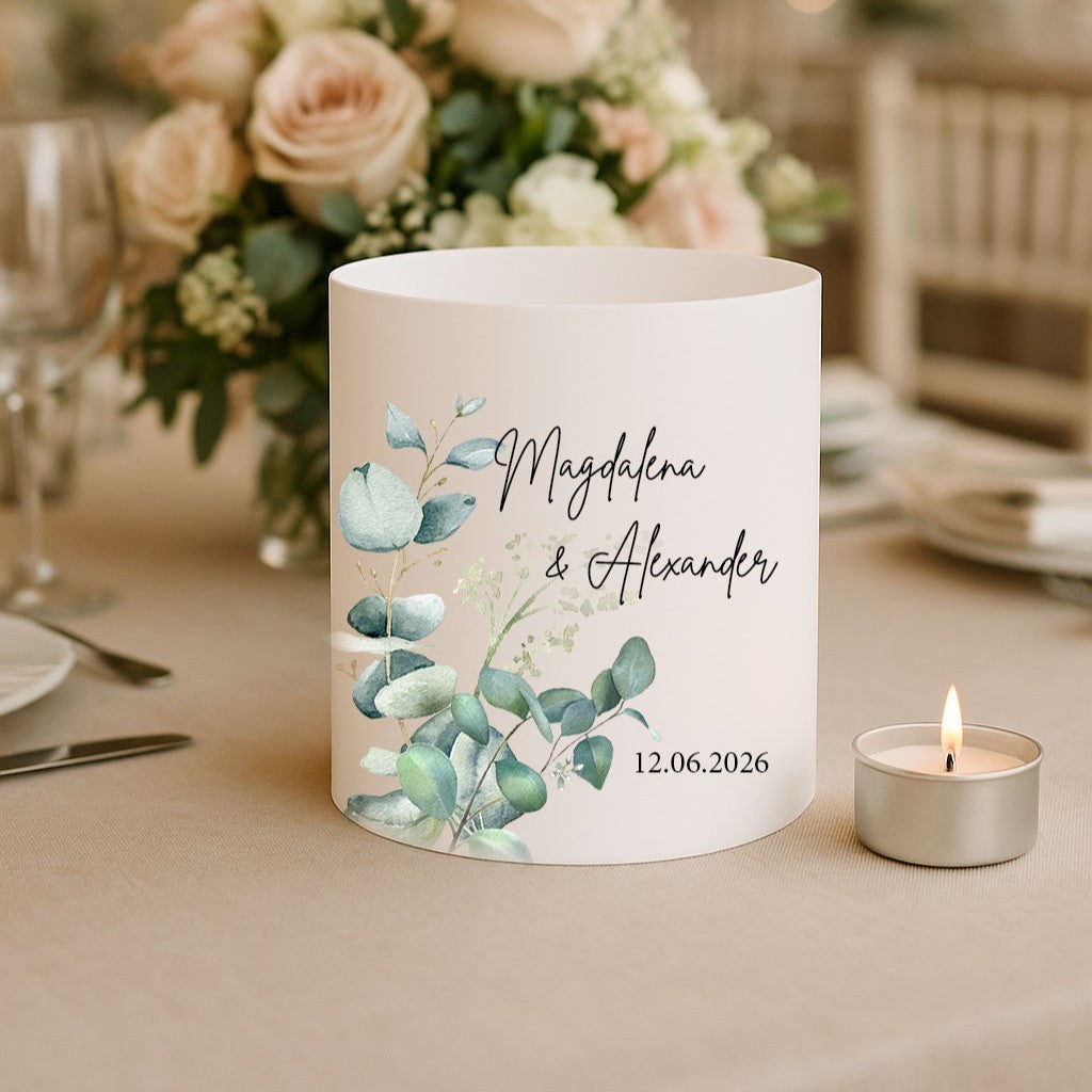 Personalisierte Lichthülle Eukalyptus (10 Stück)