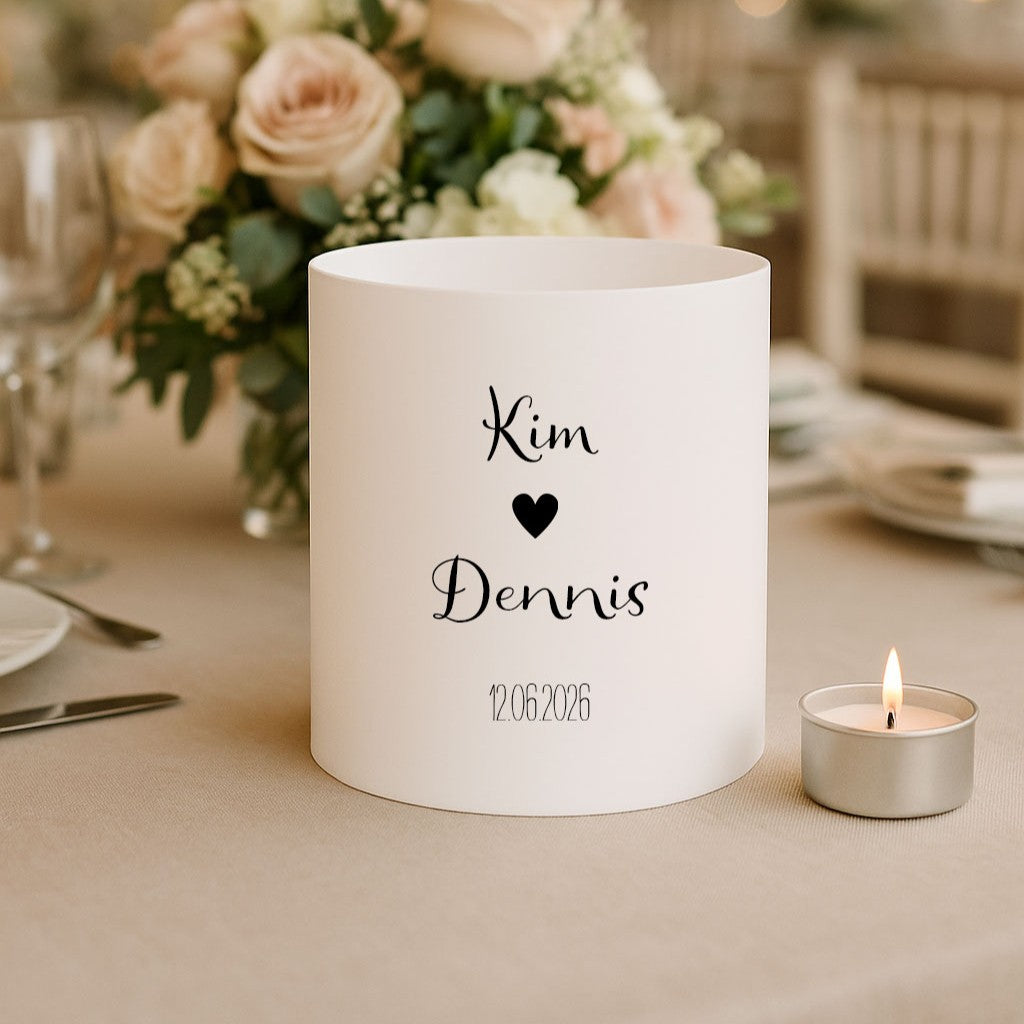 Personalisierte Lichthülle Herzchen (10 Stück)