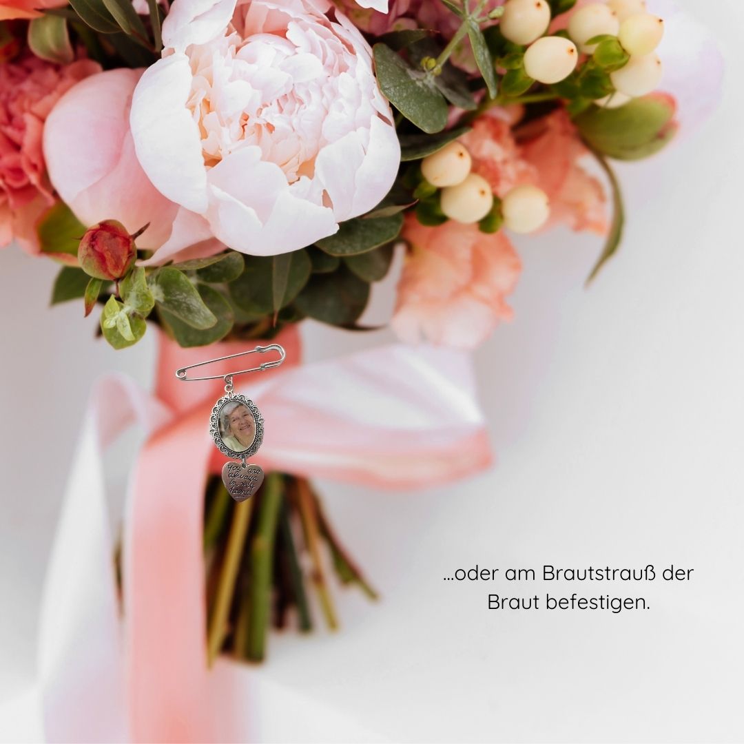 Memorial Anhänger für Sakko oder Brautstrauß (1 Stück)
