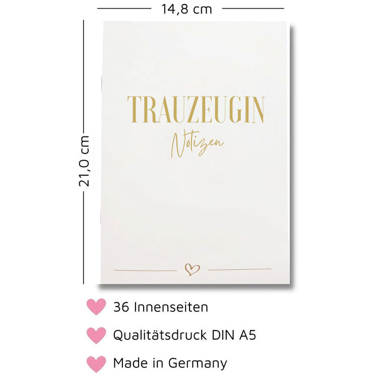 Notizheft Trauzeuginnen Notizen von Ja Hochzeitsshop