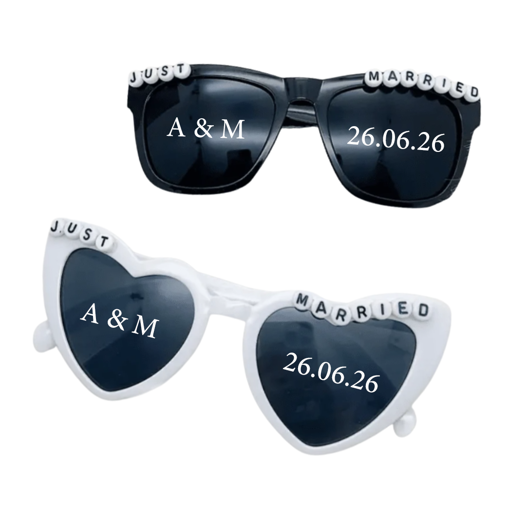 Personalisierte Brillen Just Married (2 Stück)
