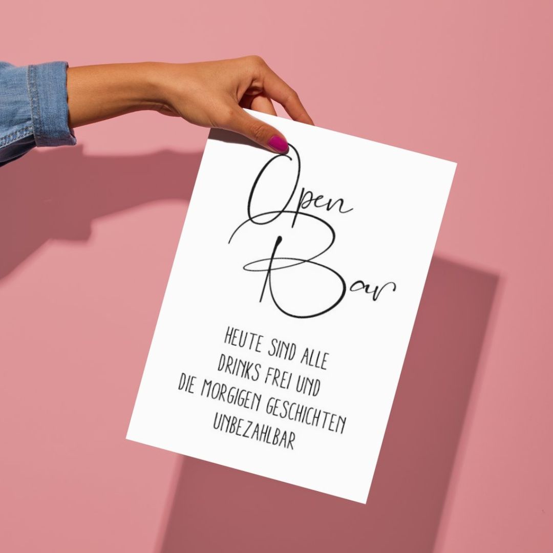 Set aus 21 Schildern zur Hochzeit als Sofort-Download