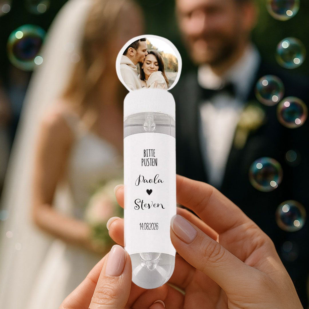 Personalisierte Seifenblasen Herzchen (6 Stück)