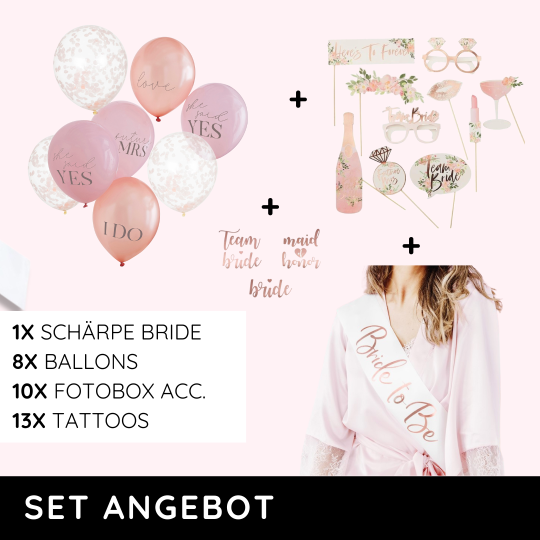 deko set junggesellinnenabschied team bride floral größe s