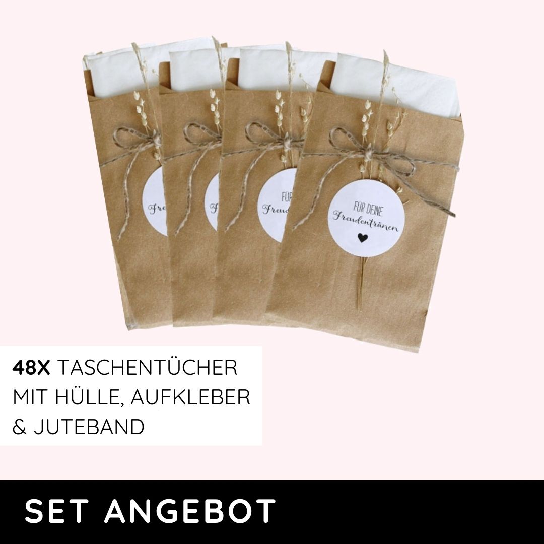 freudentränen taschentücher set hochzeit