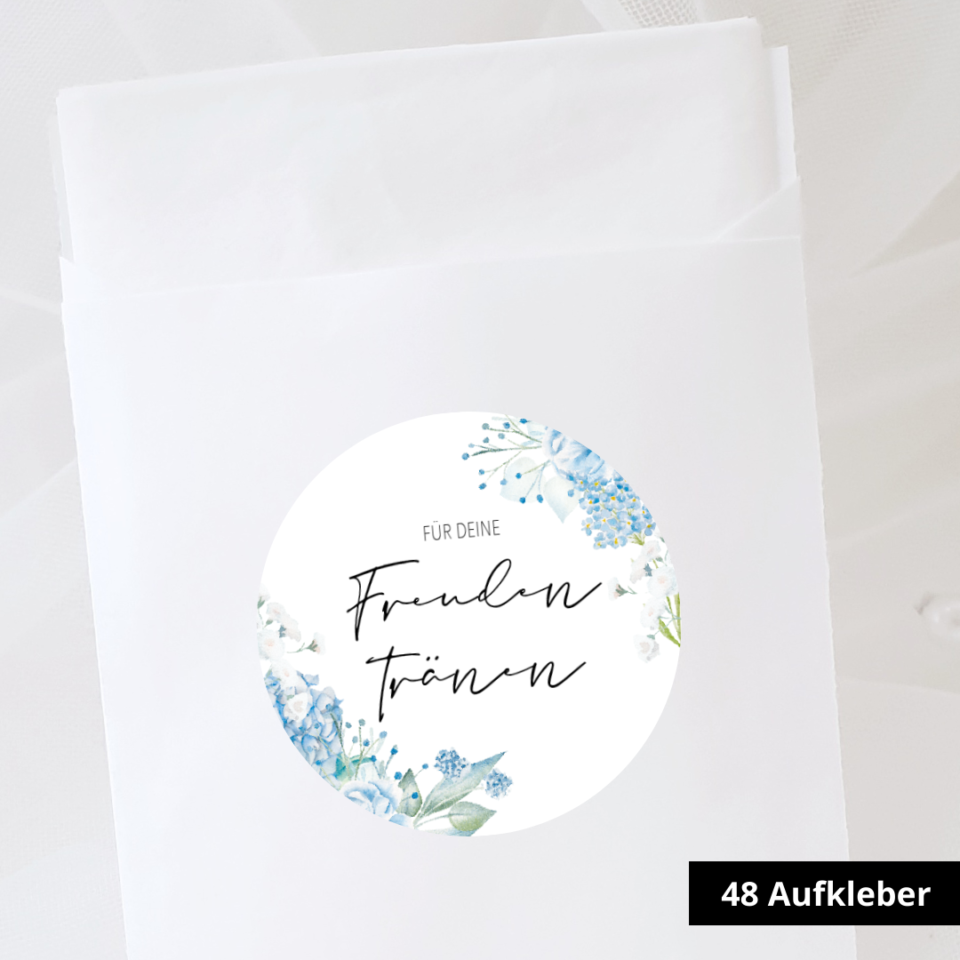 Aufkleber Dusty Blue Freudentränen (48 Stück)