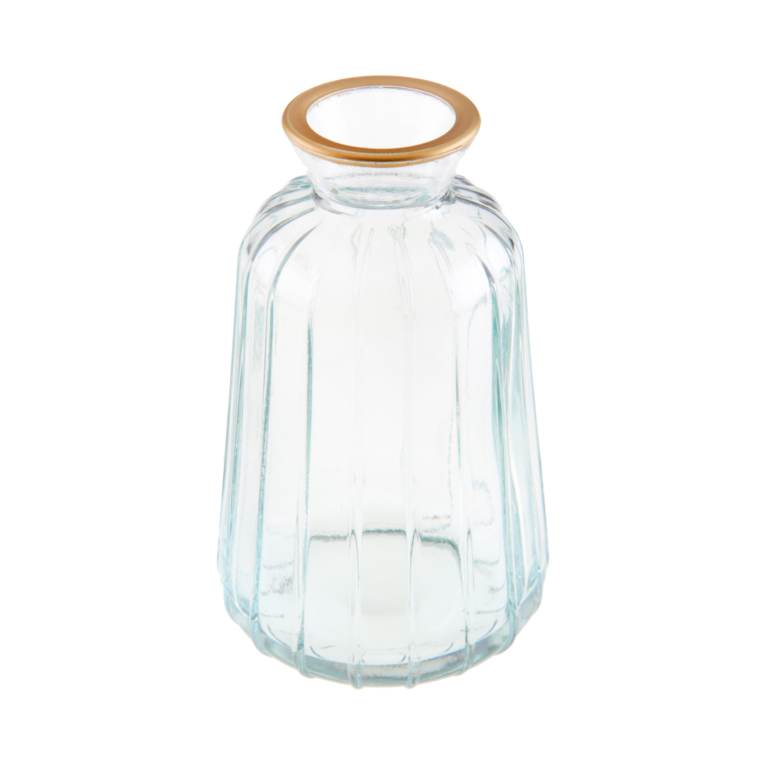 Glas Vase klein mit Goldrand (1 Stück)