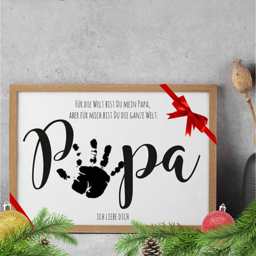 Geschenk Handabdruck Vorlage Papa Sofort Download